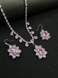Lavender Crystal Necklace & Earring Set – Elegant Sparkling Jewelry